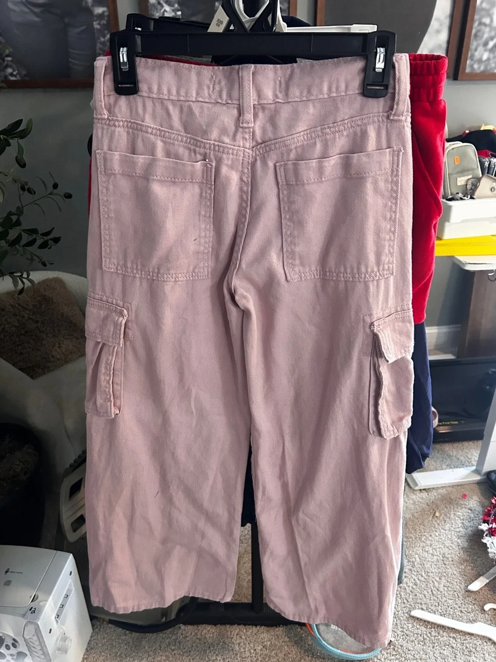 Old Navy Pink Wide-Leg Cargo Jeans, Girls 12